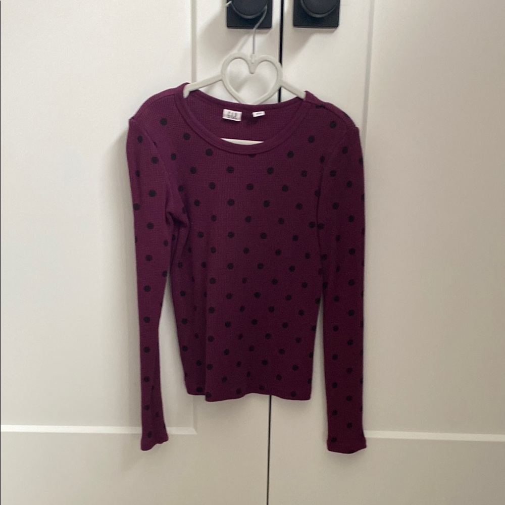 Purple Polka Dot Long Sleeve Top girls 8